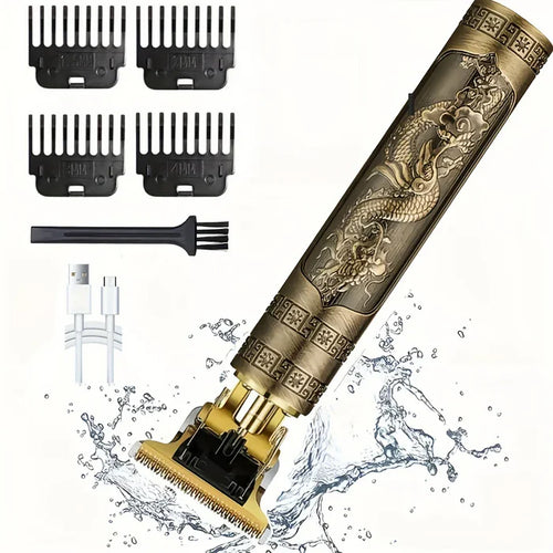 Barbeador Gold Dragon com 4 Pentes